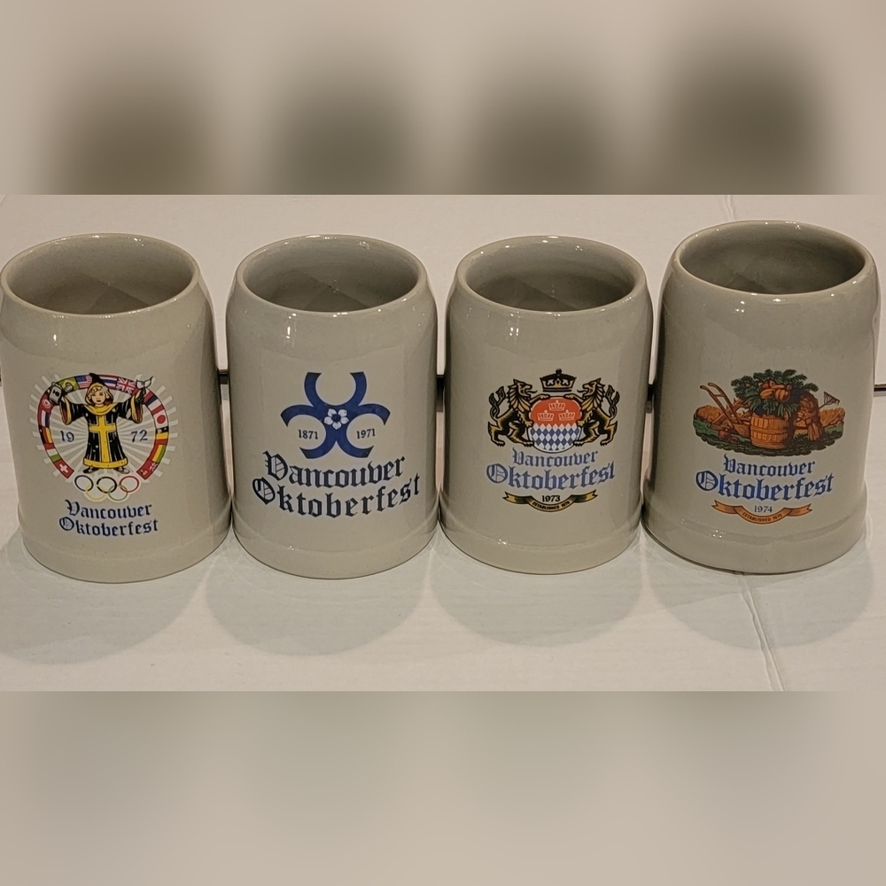 Vintage Beer Steins MugsBeer OKTOBERFEST 1971-1974, 4 collectors